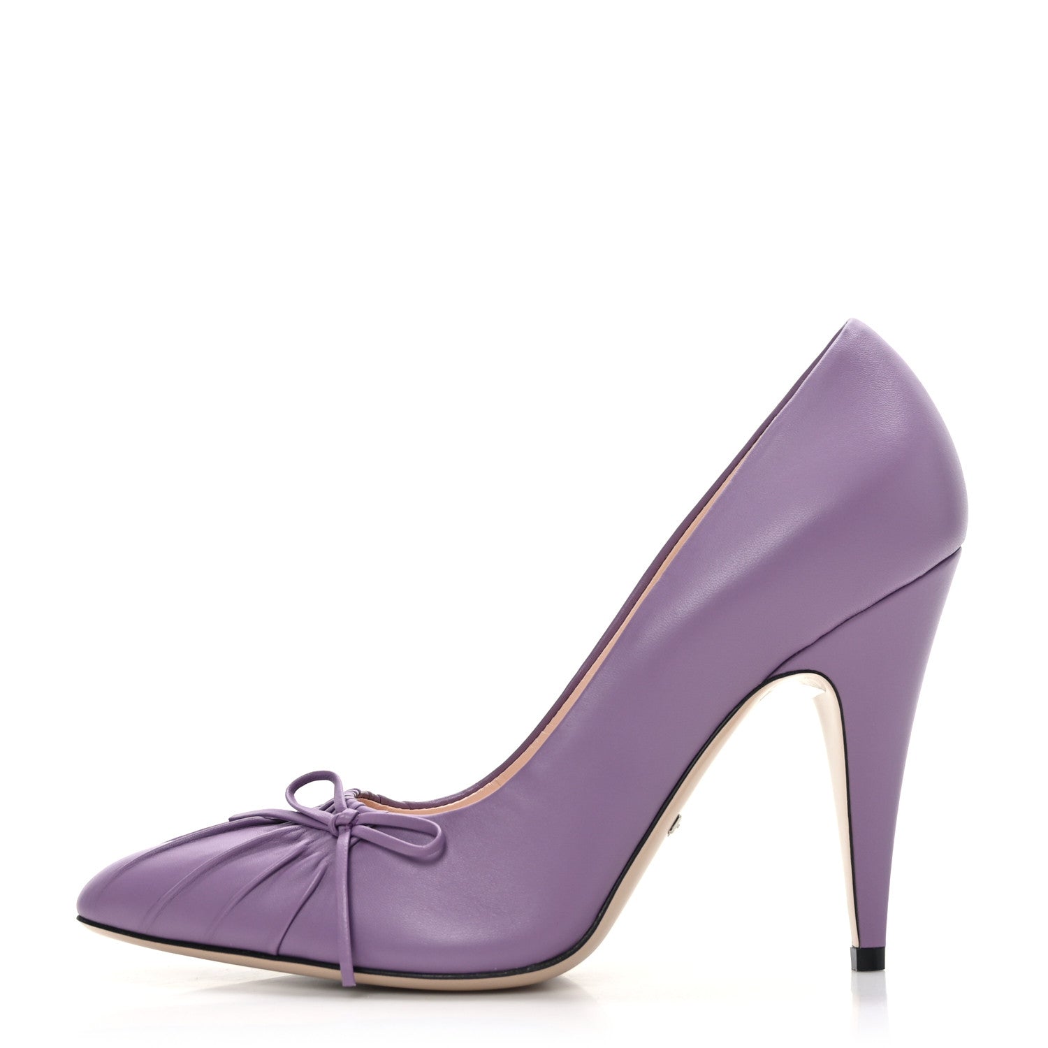 Gucci Nappa Bow High Heel Pumps 39.5 New Lavender 1 of 5