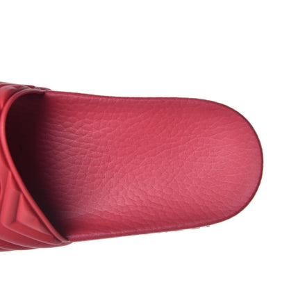 Gucci Rubber Matelasse Womens Slide Sandals 35 Hibiscus Red 7 of 8