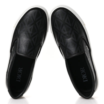 Christian Dior Canvas CD Diamond Mens Slip On Sneakers 45 Black 2 of 10