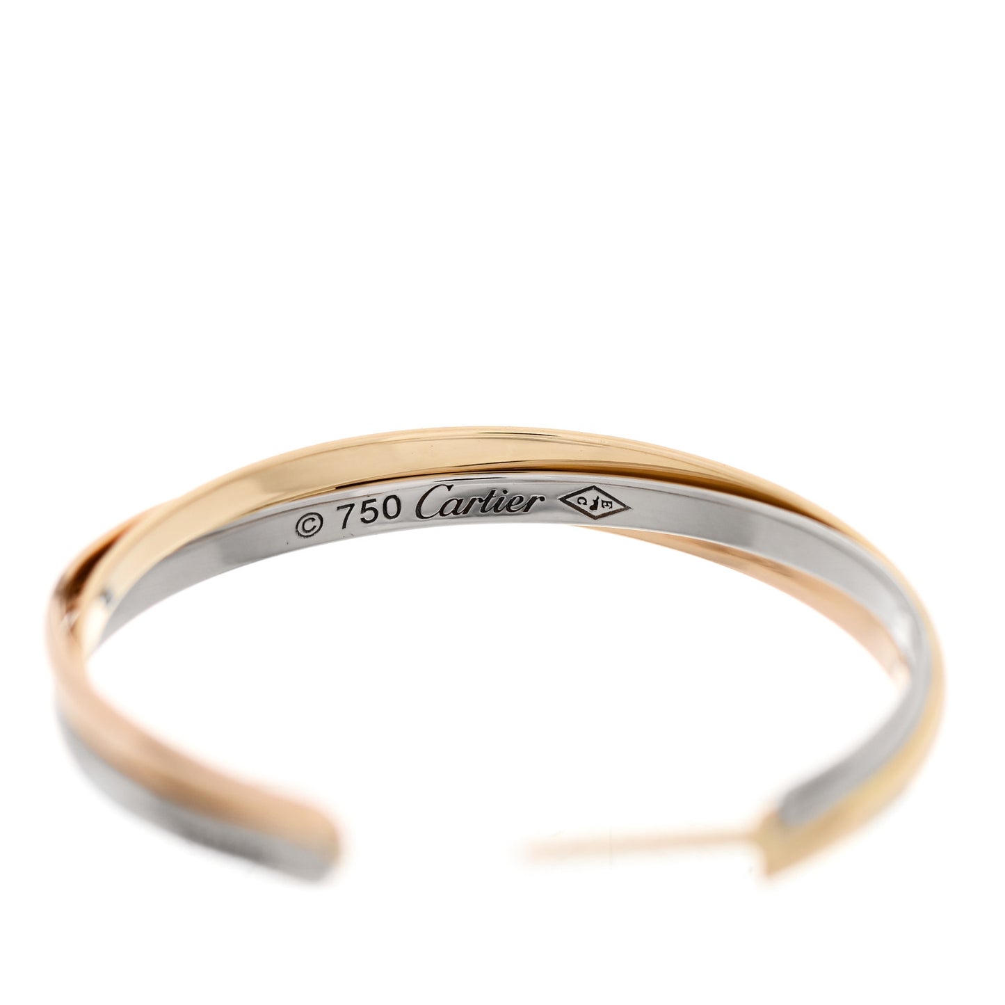 18K Pink Yellow White Gold Trinity Hoop Earrings