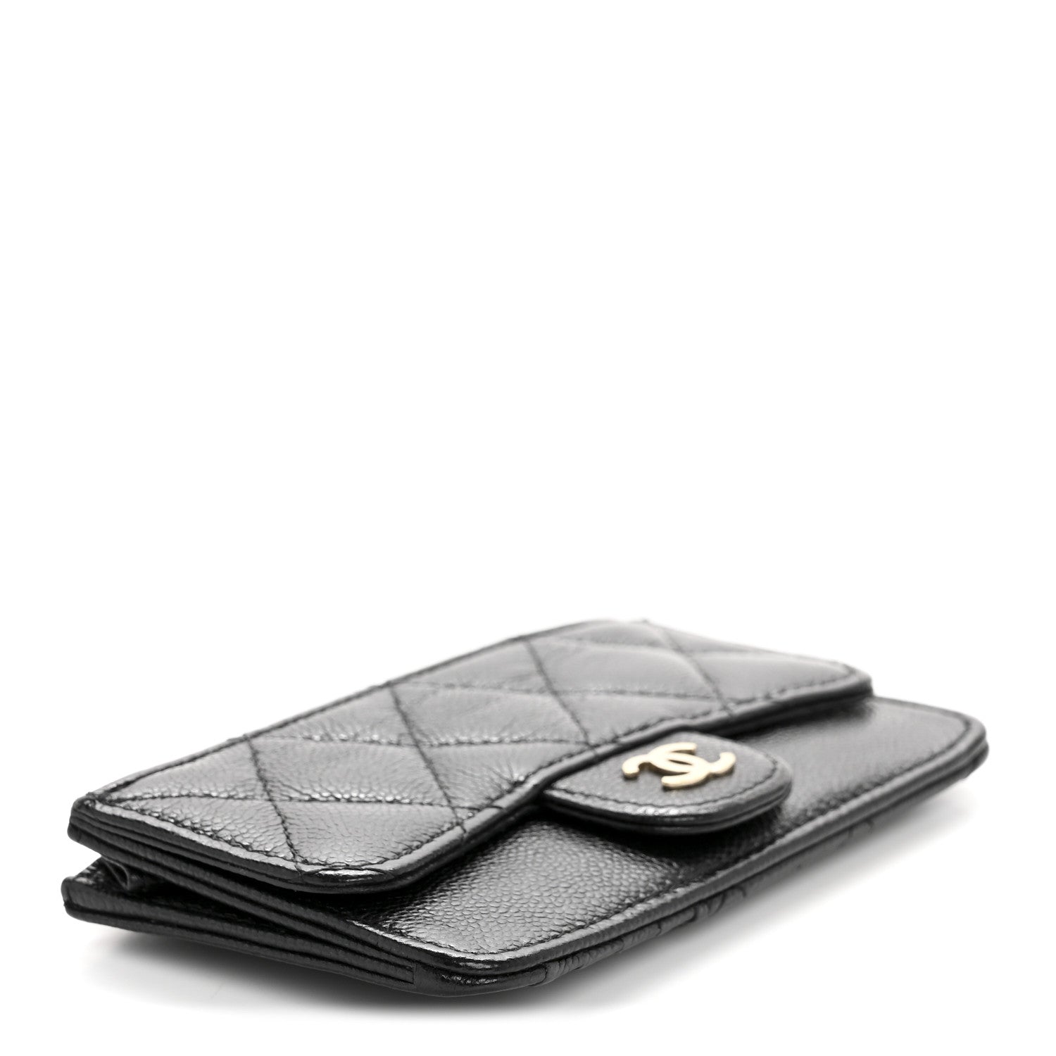 Chanel Caviar Quilted Flap Zip Card Holder Black 4 of 9