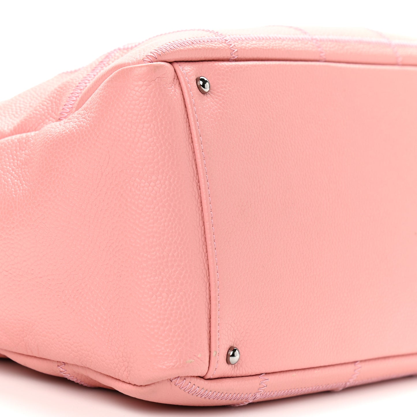 Caviar Square Stitched Bowler Pink