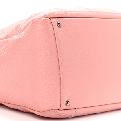 Chanel Caviar Square Stitched Bowler Pink 9 of 10
