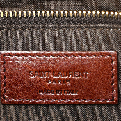Saint Laurent Cotton Canvas Vintage Calfskin Monogram Medium Niki Chain Satchel Natural Chocolate 6 of 11