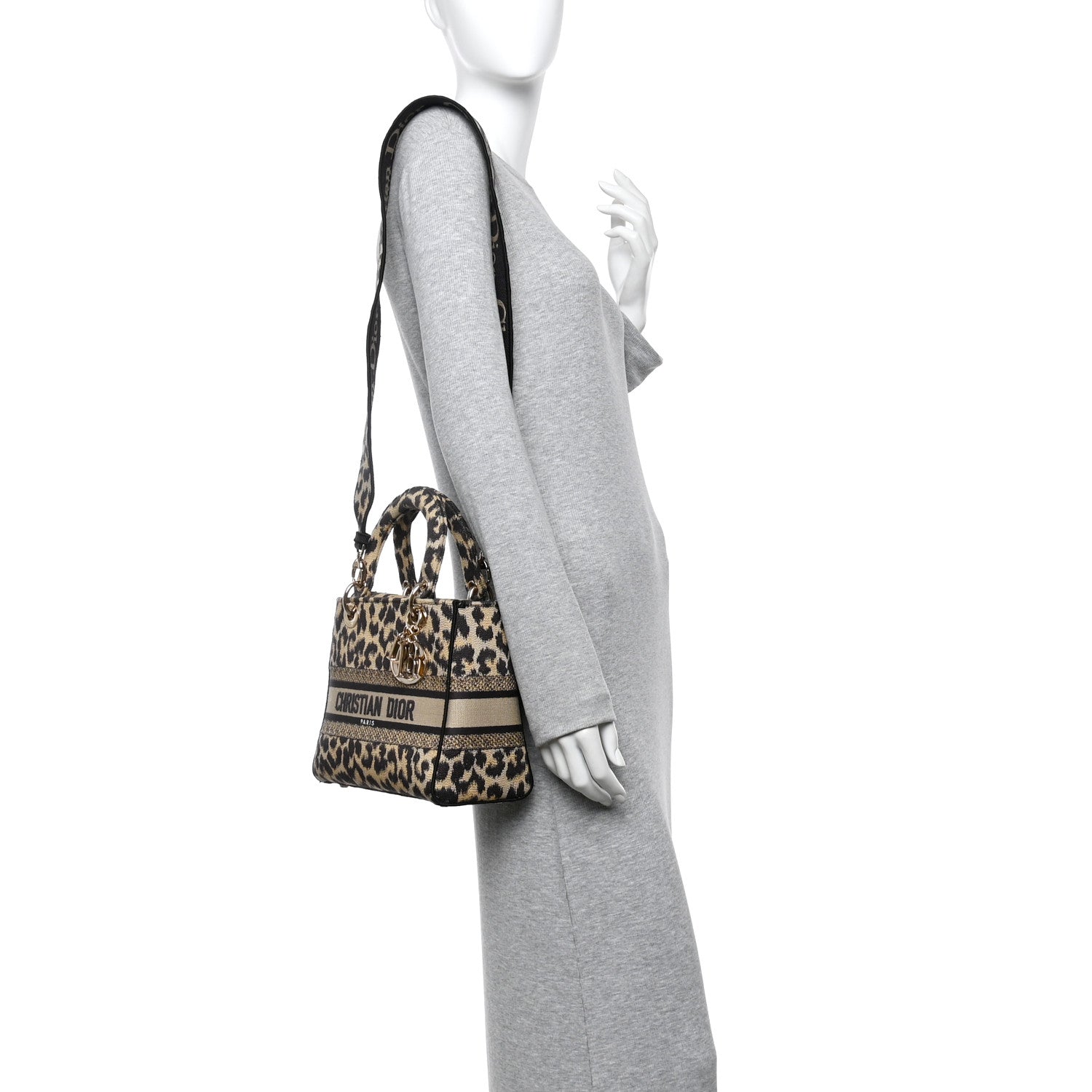 Christian Dior Canvas Medium Mizza Embroidered Lady D-Lite Beige Multicolor 2 of 11