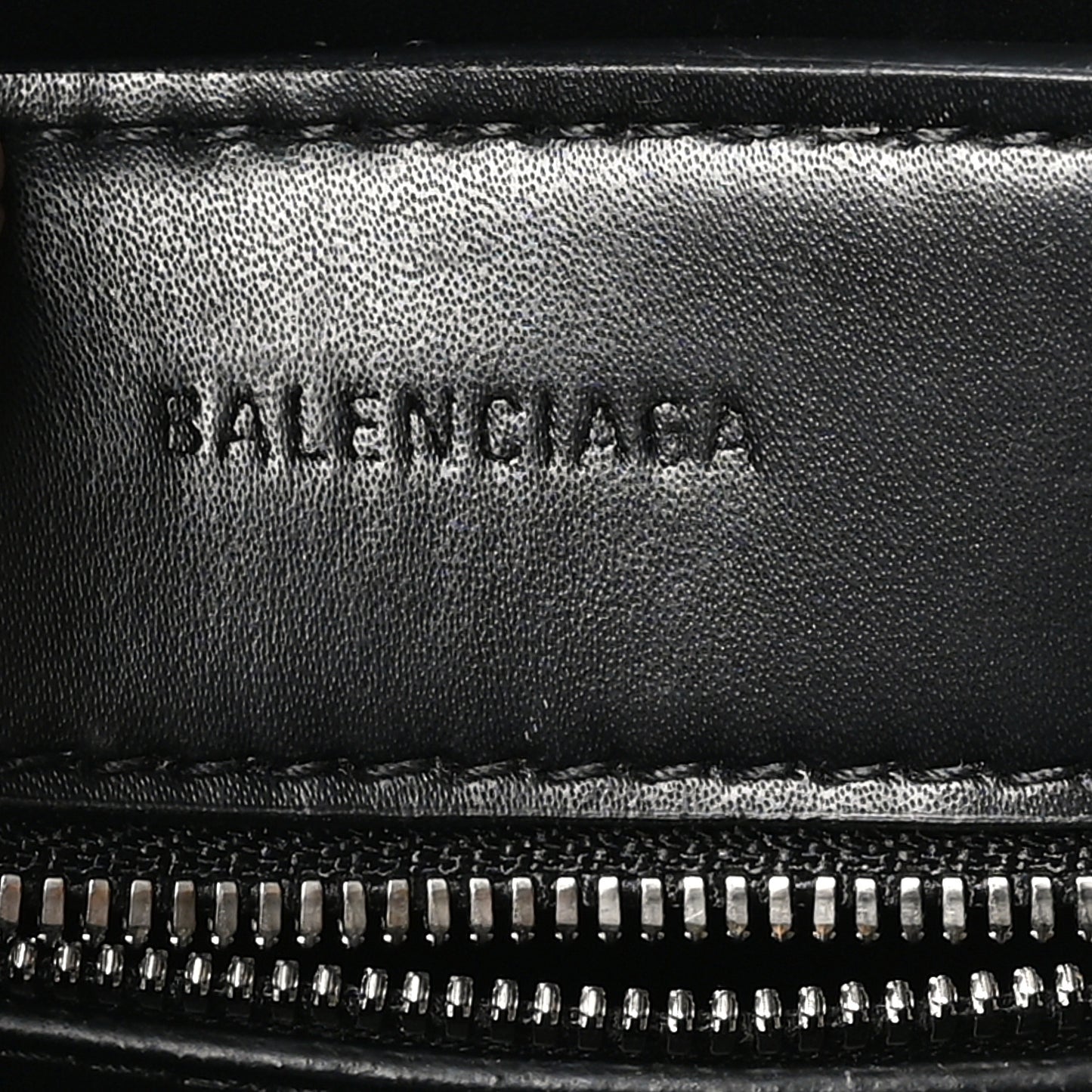 Shiny Calfskin Logo Crocodile Embossed XXS Everyday Tote Black
