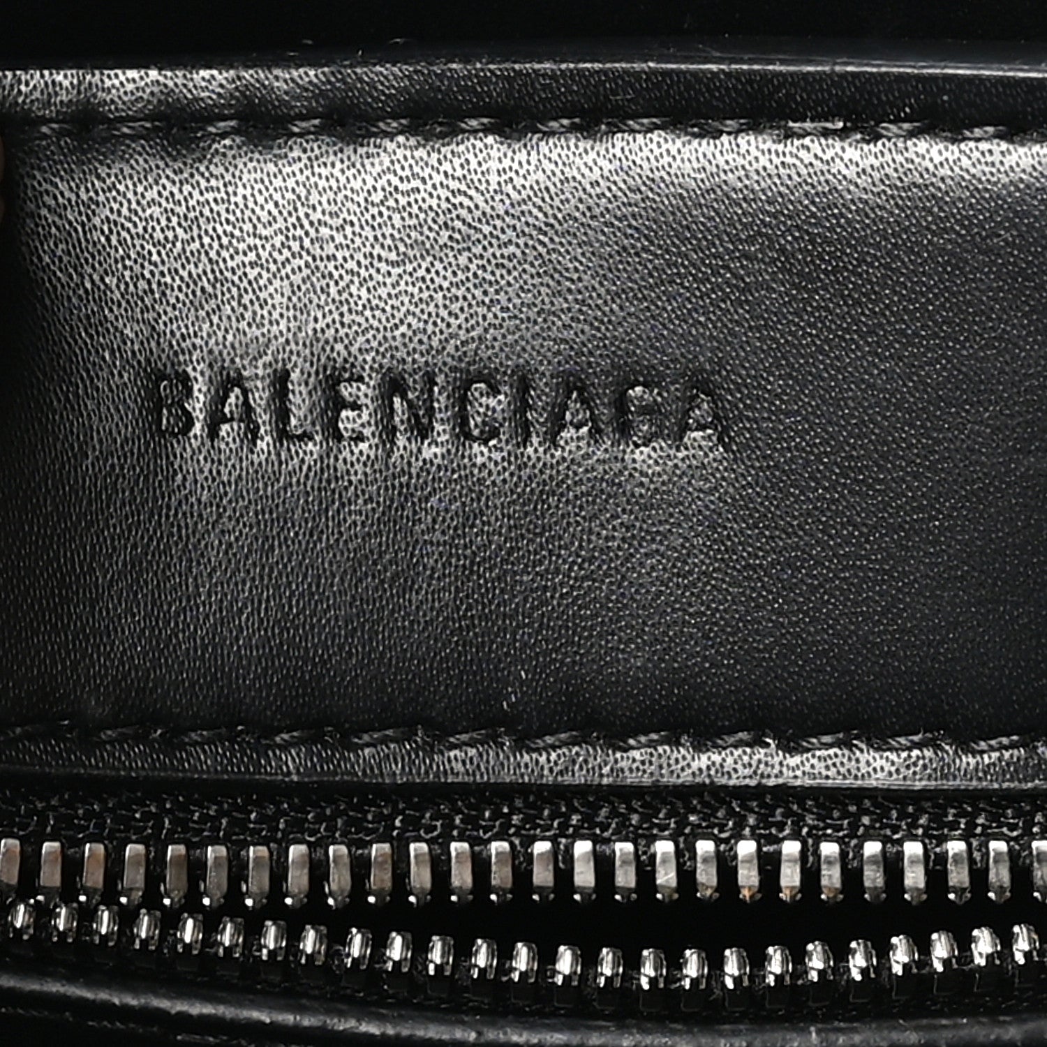 Balenciaga Shiny Calfskin Logo Crocodile Embossed XXS Everyday Tote Black 6 of 9