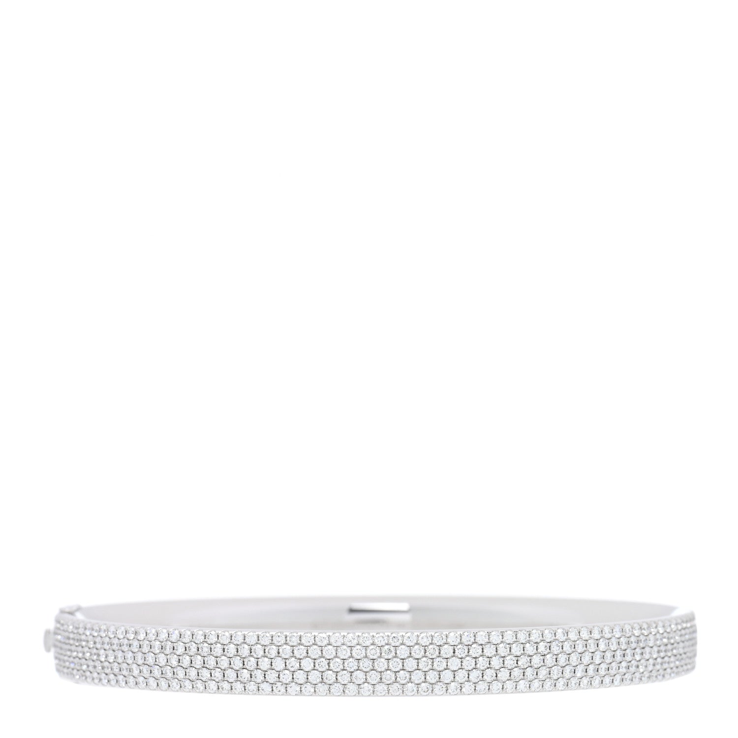 Tiffany 18K White Gold Diamond Metro Five-Row Hinged Bangle Bracelet 1 of 4