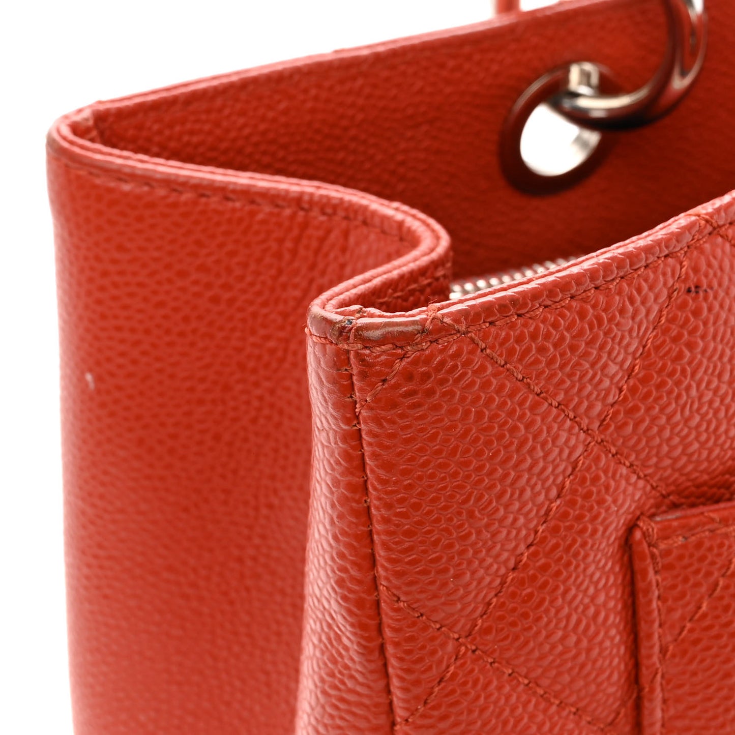 Caviar Quilted Grand Shopping Tote GST Orange