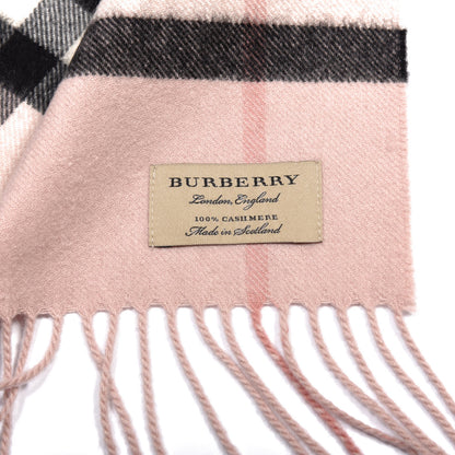 Burberry Cashmere Giant Heritage Check Fringe Scarf Ash Rose 2 of 3