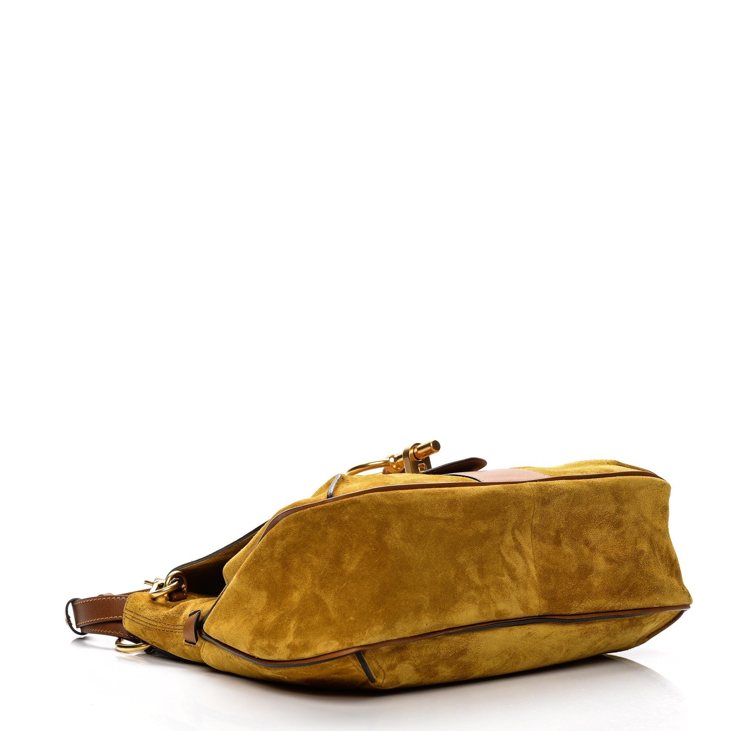 Chloe Suede Medium Lexa Shoulder Bag Mustard Brown 4 of 6