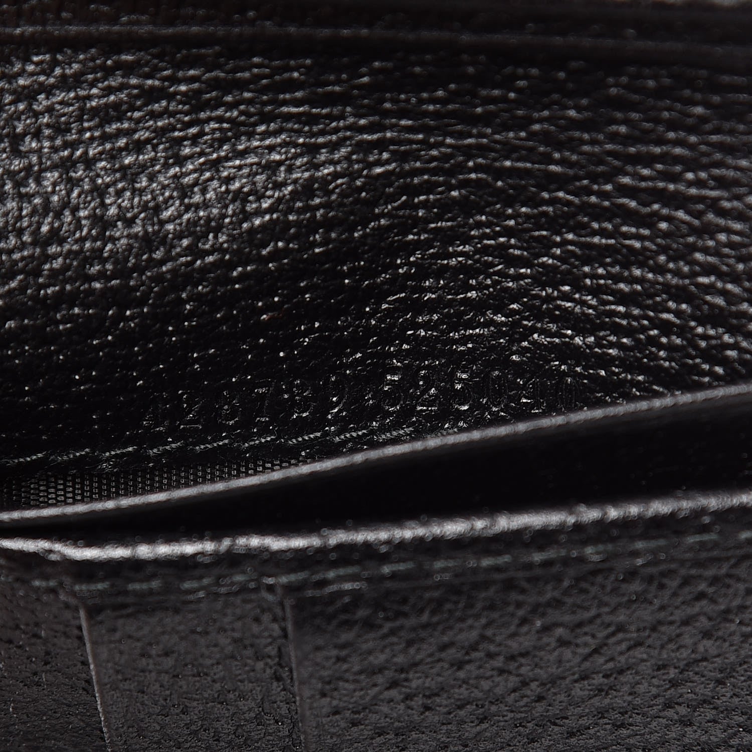 Gucci Calfskin Boar Effect GG Marmont Bi-Fold ID Wallet Black 7 of 8