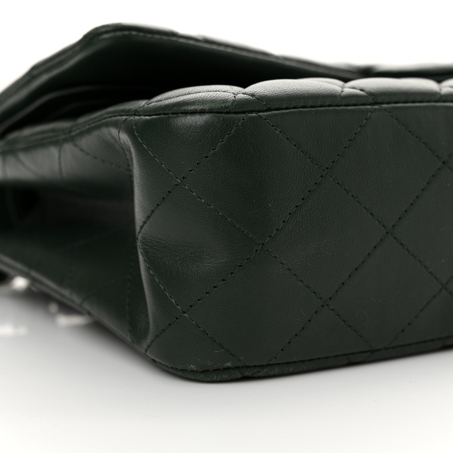 Chanel Lambskin Quilted Medium Double Flap Green 9 of 13