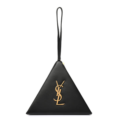 Saint Laurent Lambskin Pyramid Clutch Black 1 of 9