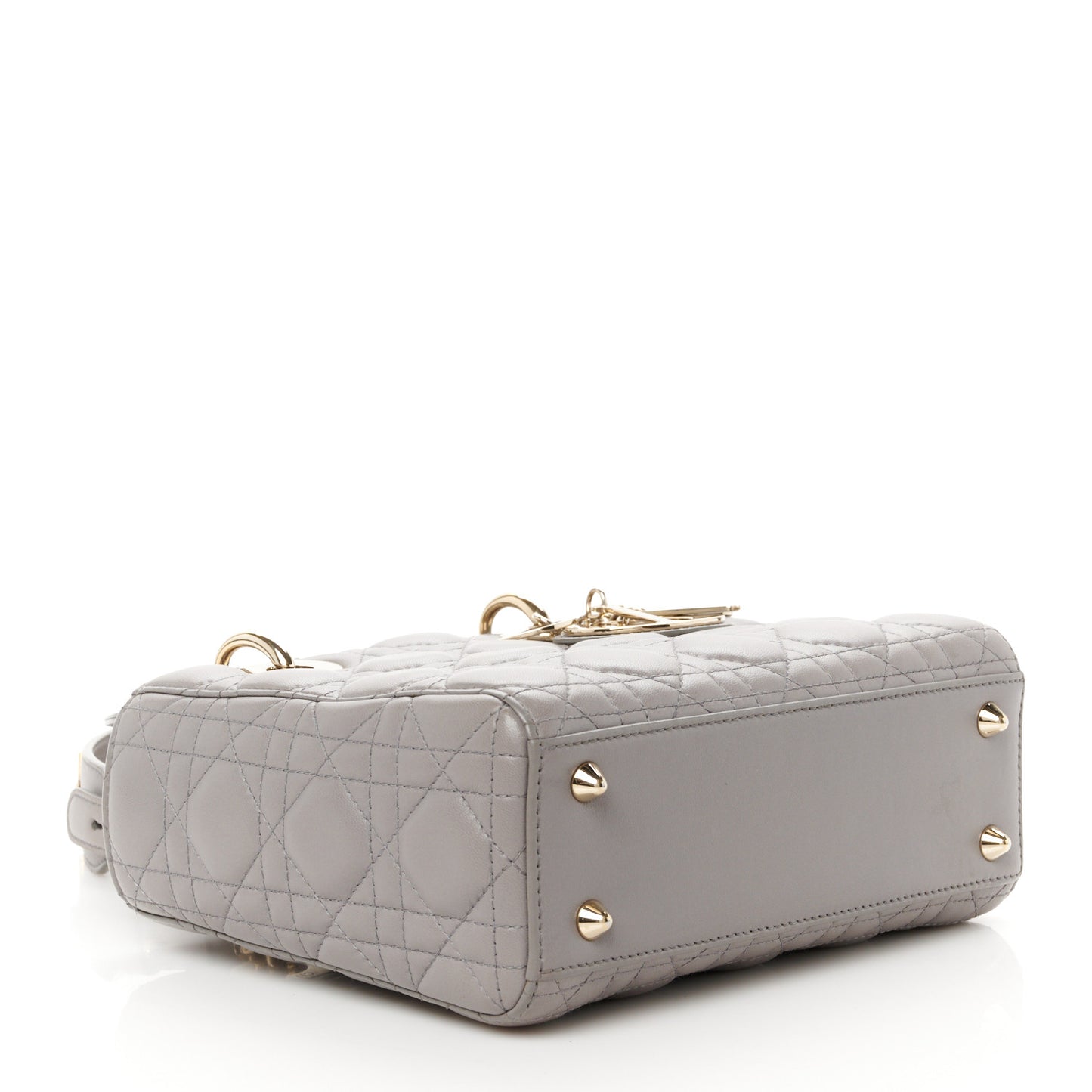 Lambskin Cannage Small Lucky Badges My Lady Dior Grey
