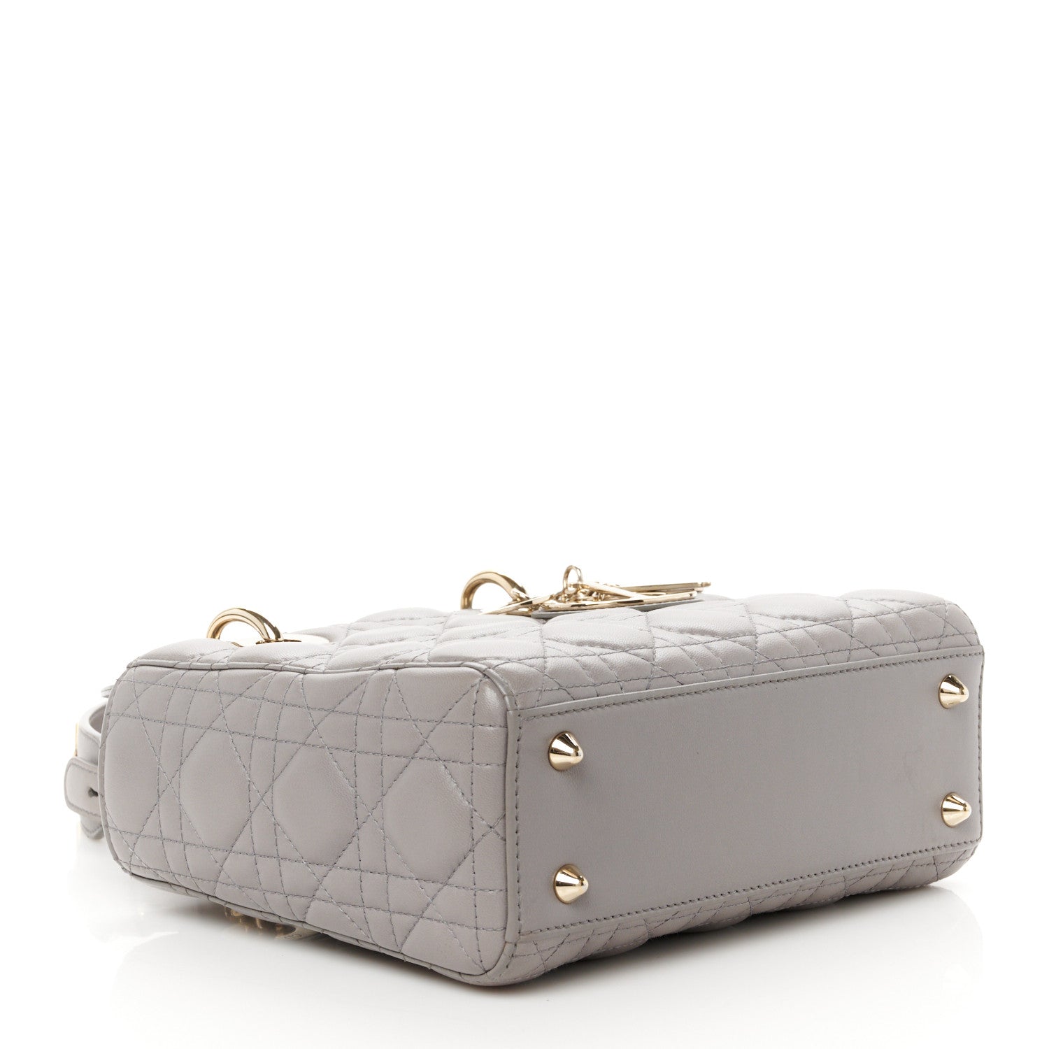 Christian Dior Lambskin Cannage Small Lucky Badges My Lady Dior Grey 4 of 11