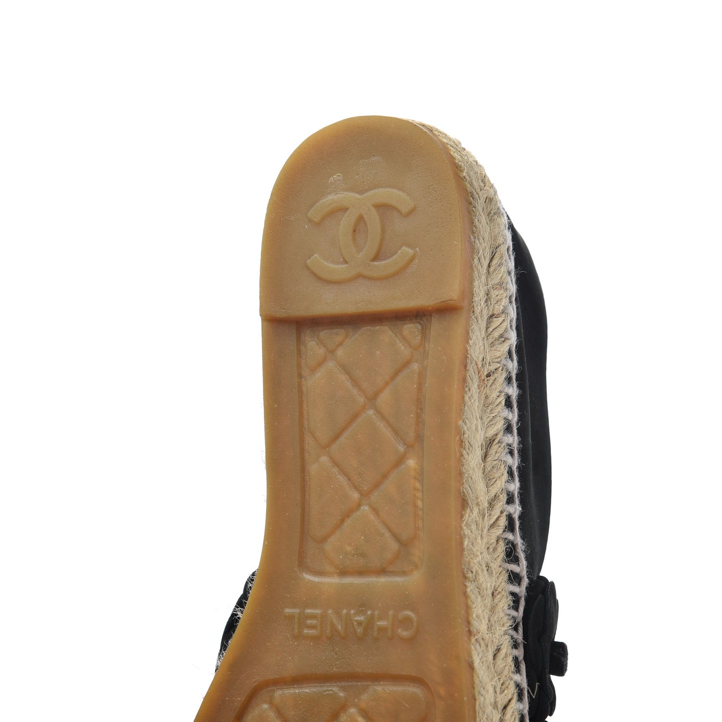 Suede Camellia CC Espadrilles 37 Black