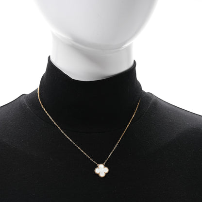 Van Cleef & Arpels 18K Yellow Gold Mother of Pearl Vintage Alhambra Pendant Necklace 2 of 5