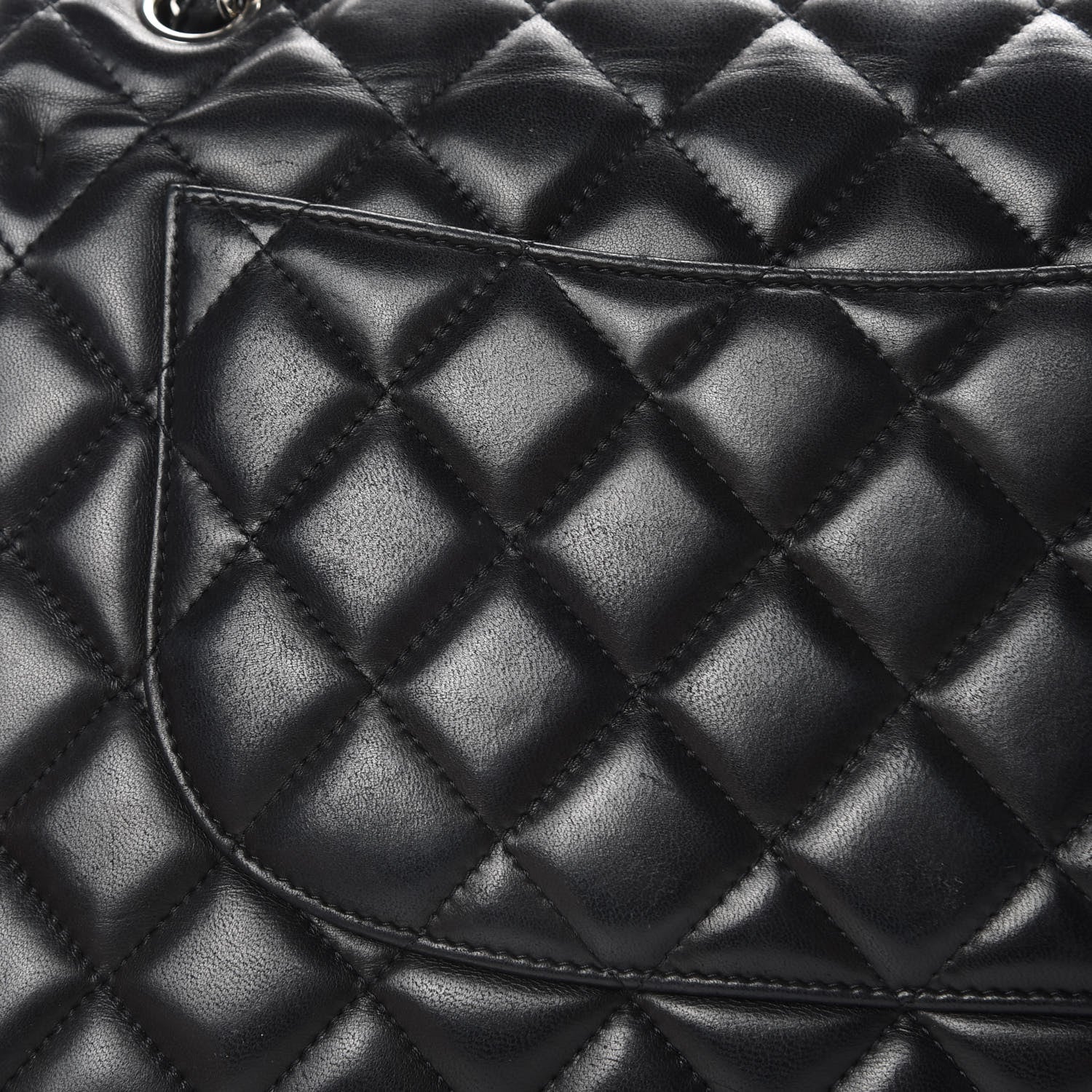 Chanel Lambskin Quilted Jumbo Double Flap Black 16 of 17