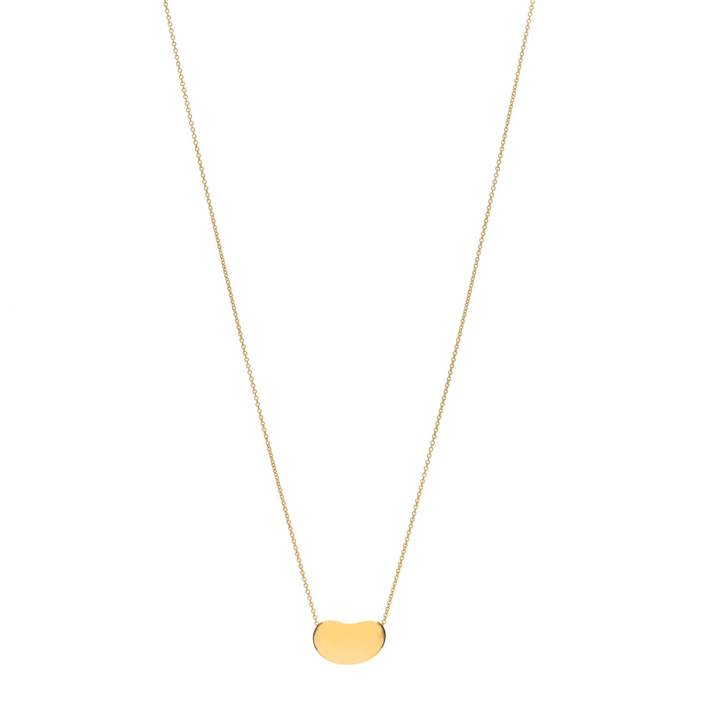18K Yellow Gold 18mm Elsa Peretti Bean Pendant Necklace