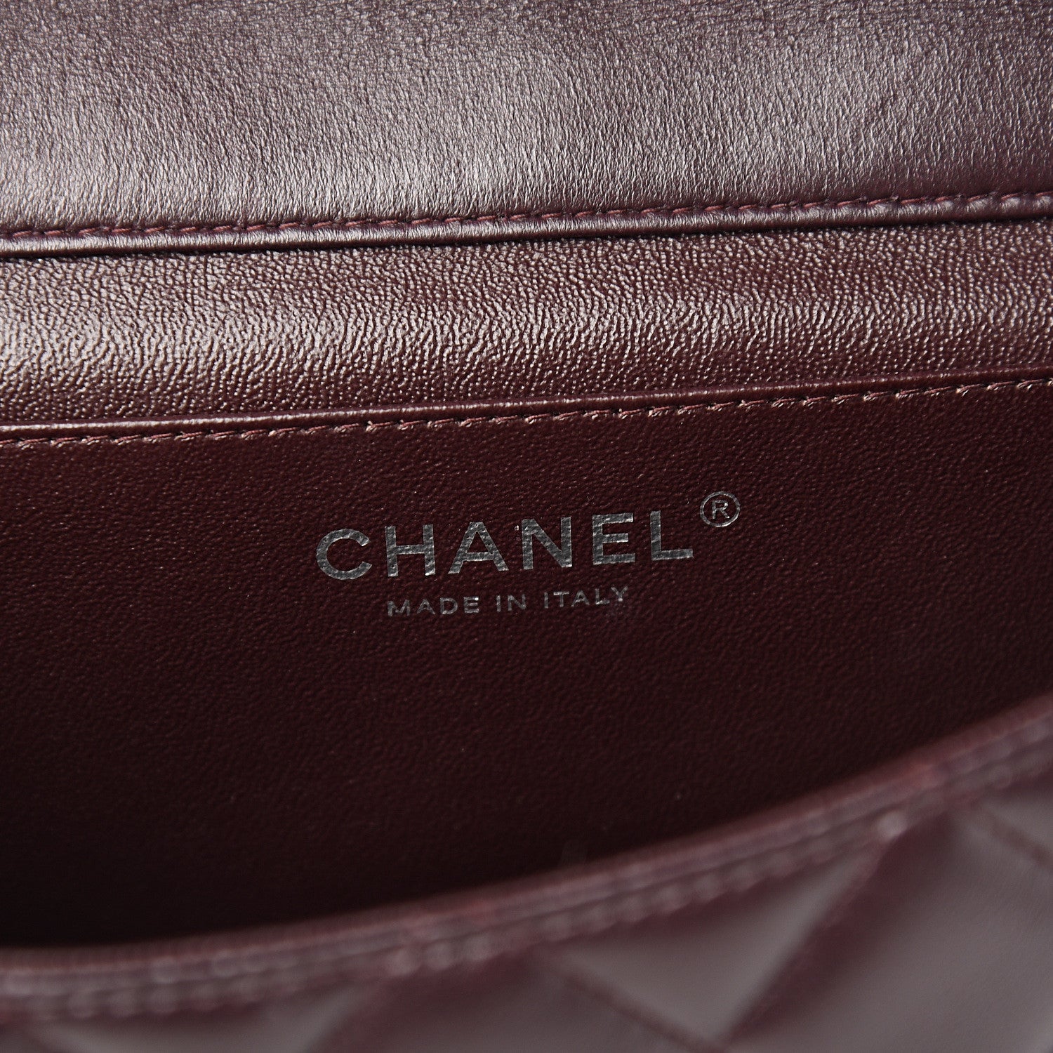 Chanel Lambskin Quilted Clutch With Chain Flap Burgundy 5 of 9