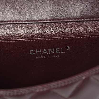 Chanel Lambskin Quilted Clutch With Chain Flap Burgundy 5 of 9
