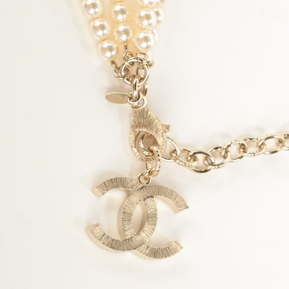 Chanel Pearl CC Long Necklace Light Gold 3 of 5