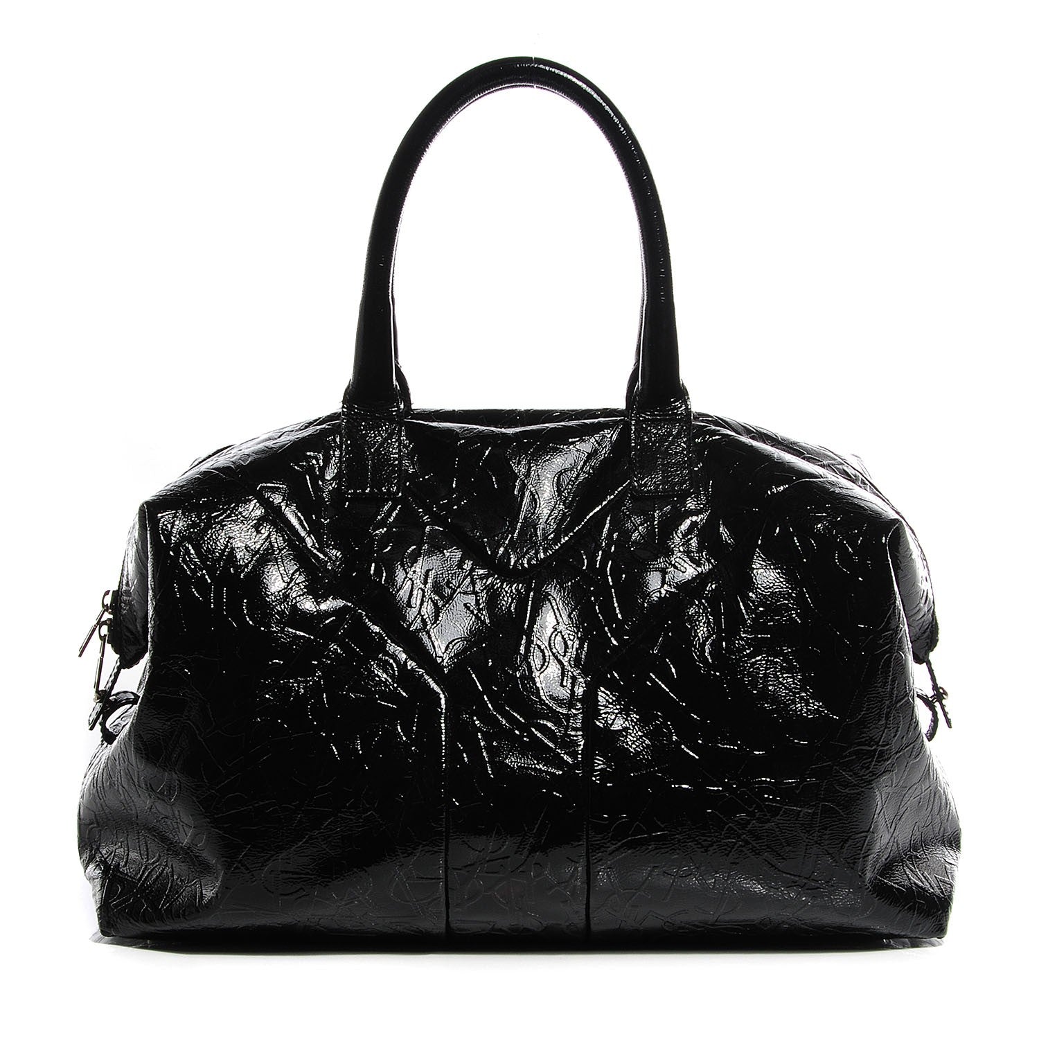 Saint Laurent Embossed Patent Medium Easy Y Bag Black 1 of 9