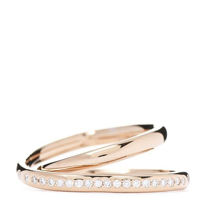 Hermes 18K Rose Gold Diamond Vertige Coeur Ring 52 6 1 of 7