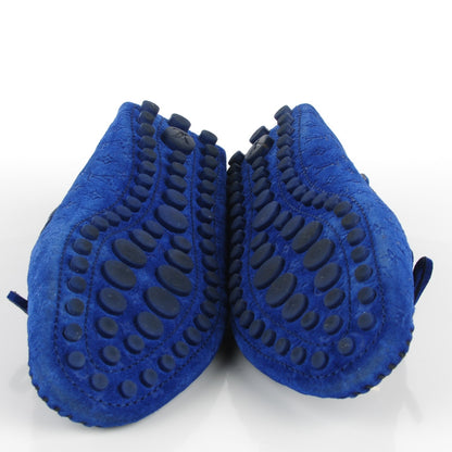 Louis Vuitton Suede Monogram Gloria Loafers 37.5 Blue Roi 6 of 7