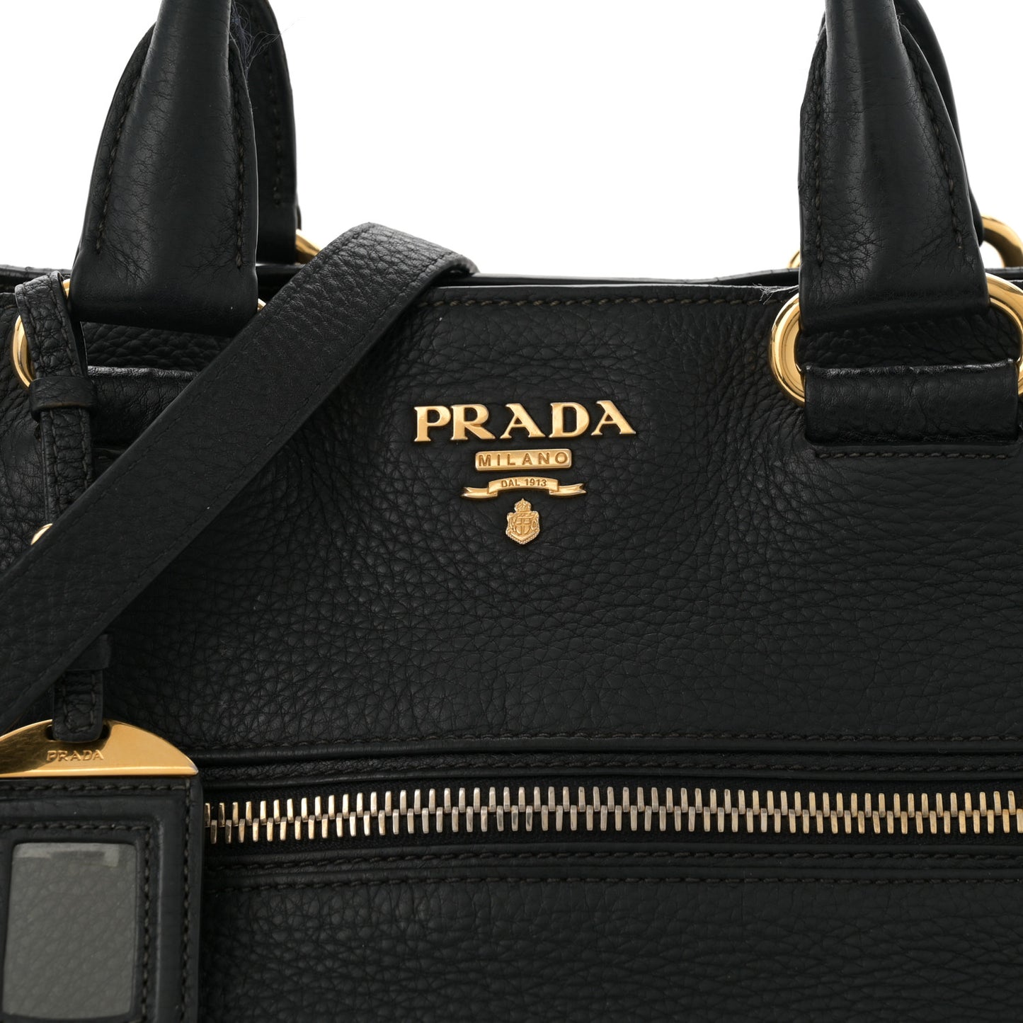 Vitello Daino Shopping Satchel Black