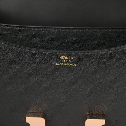 Hermes Ostrich Constance 18 Black 6 of 11