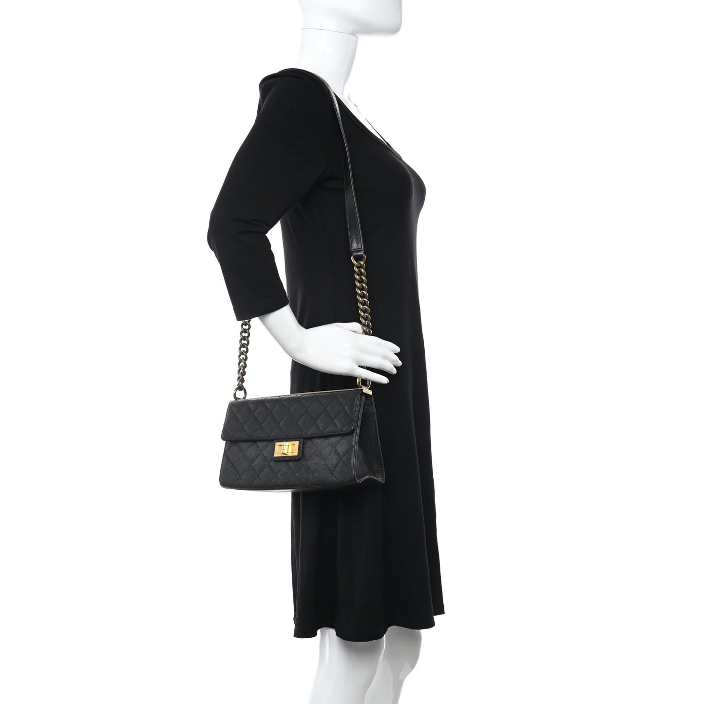 Goatskin Quilted Rita Flap Black