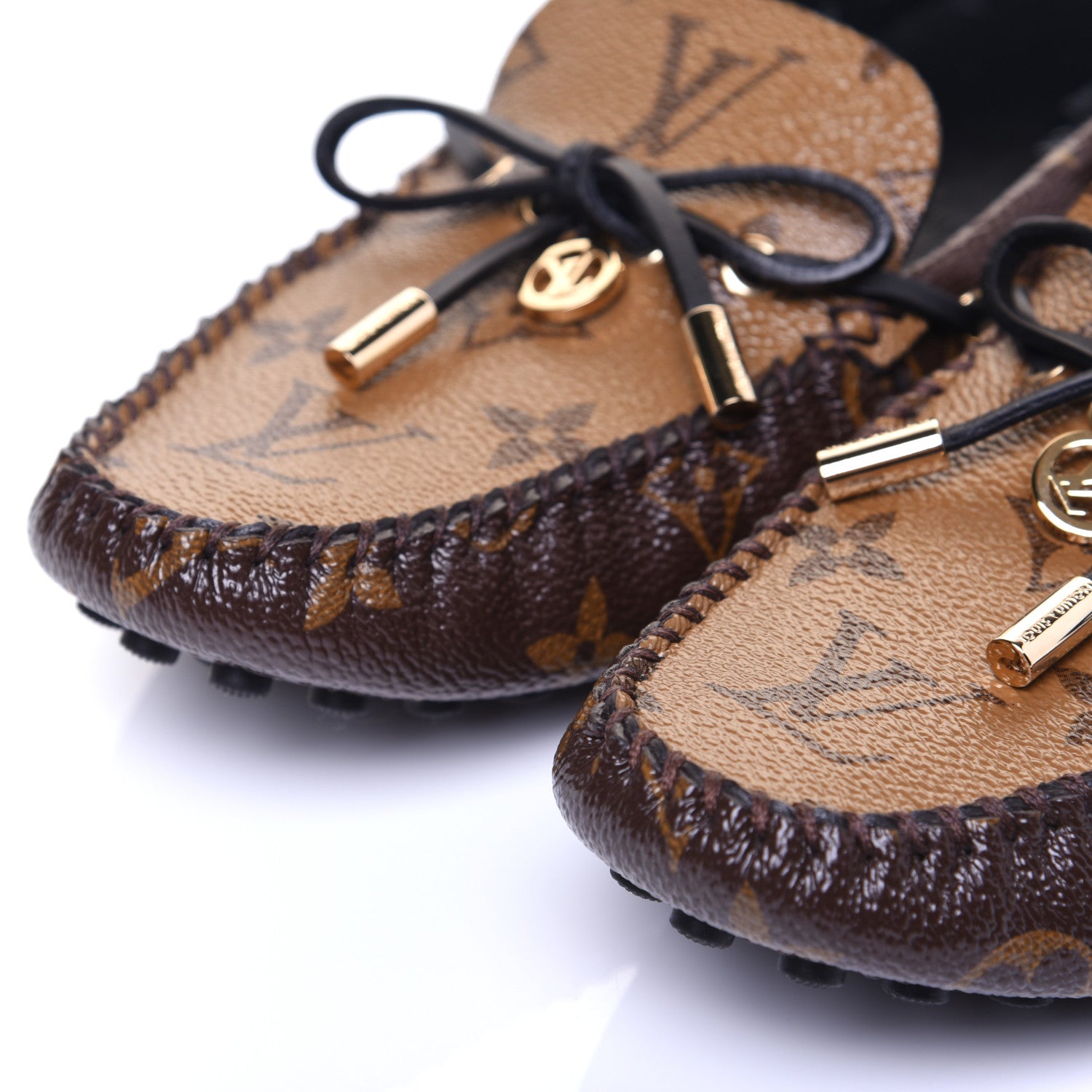 Louis Vuitton Patent Reverse Monogram Gloria Loafers 39 5 of 13