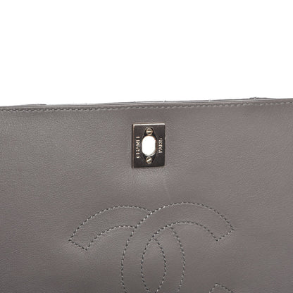 Chanel Calfskin Chevron Quilted Medium Statement Flap Grey 9 of 9