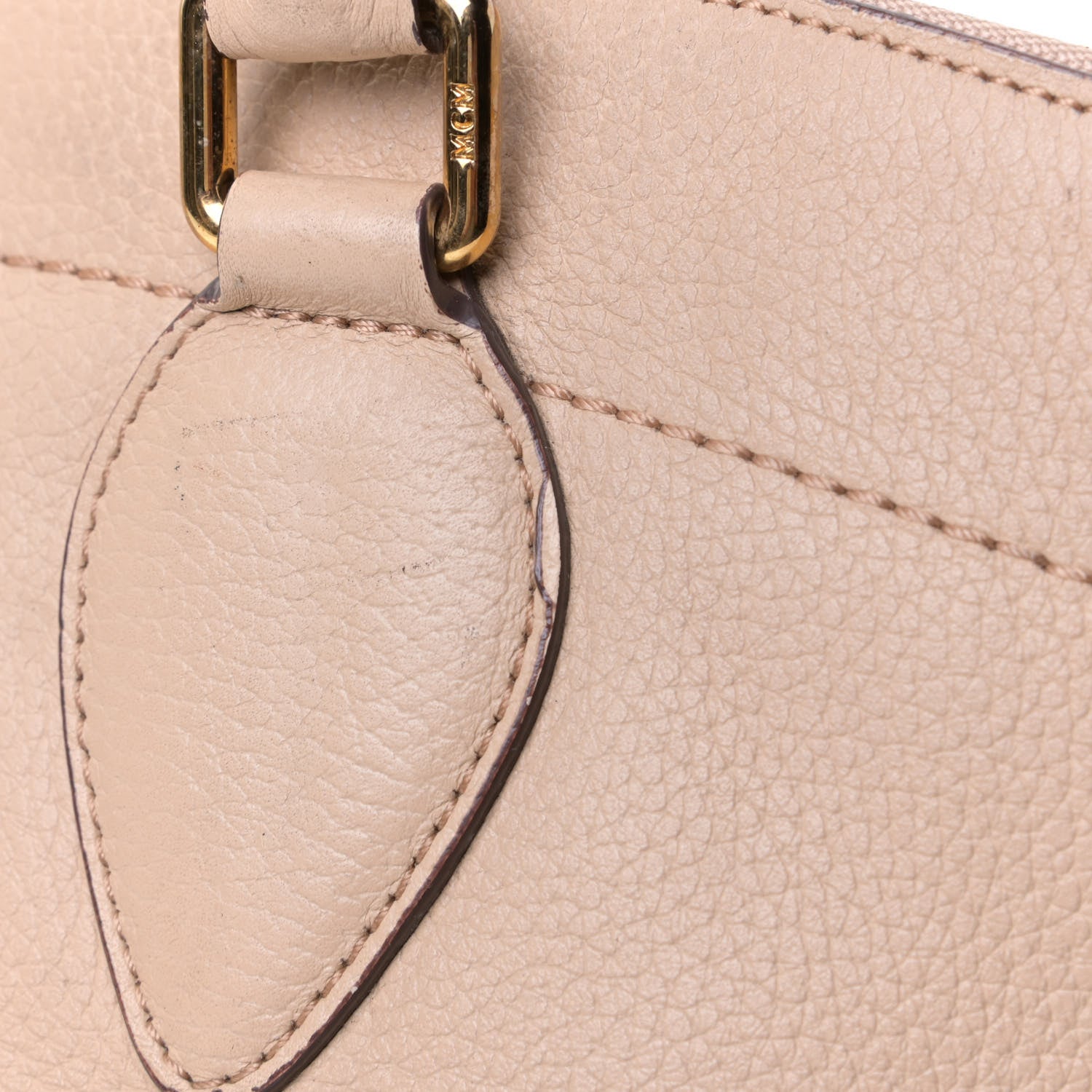 MCM Calfskin Tote Beige 9 of 12