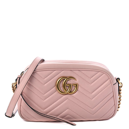 Gucci Calfskin Matelasse Small GG Marmont Chain Shoulder Bag Perfect Pink 1 of 4