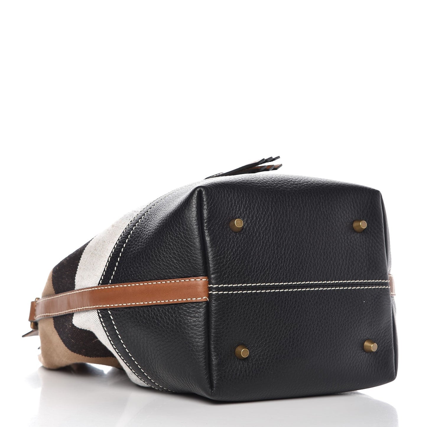 Canvas Mega Check Small Bucket Tan
