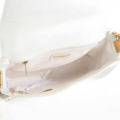 Chanel Sheepskin Braided New Medium Boy Reverso Flap White 7 of 9