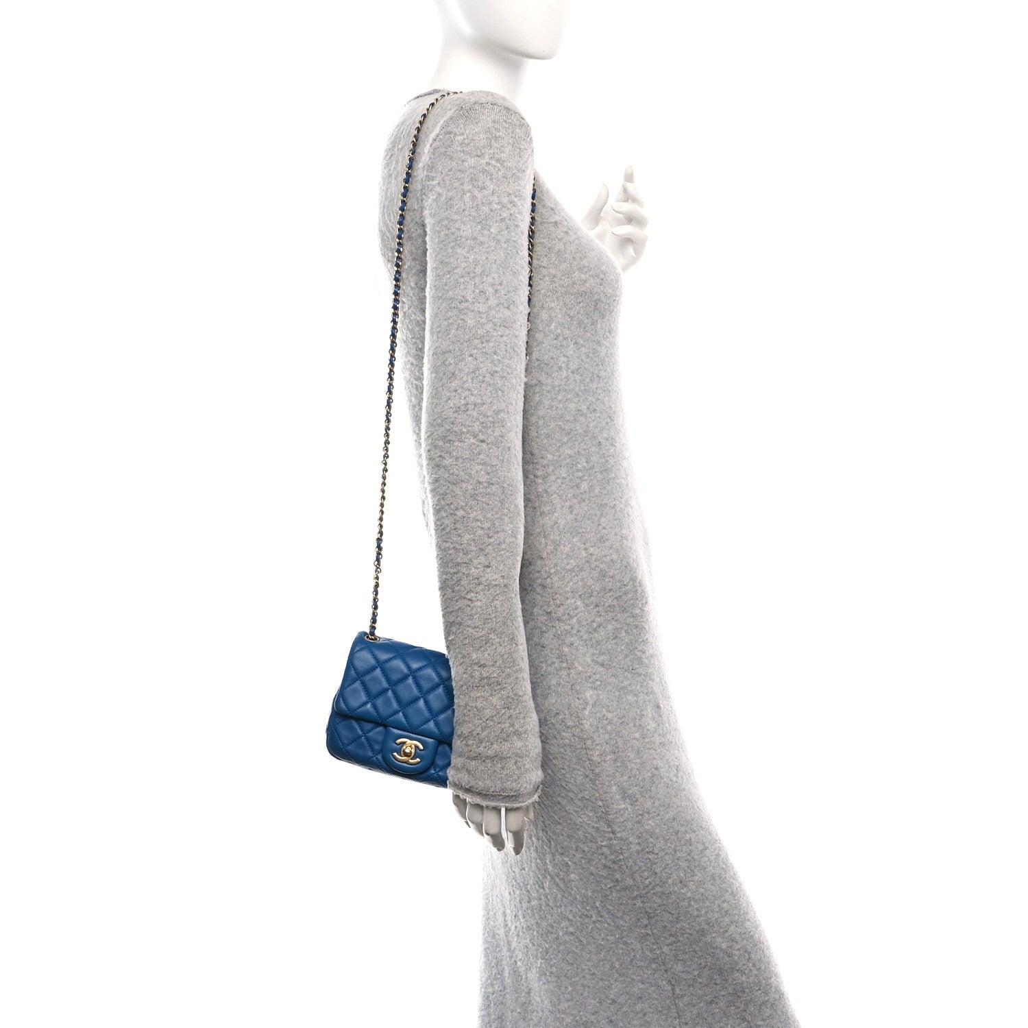 Chanel Lambskin Quilted Mini Pearl Crush Flap Blue 2 of 11