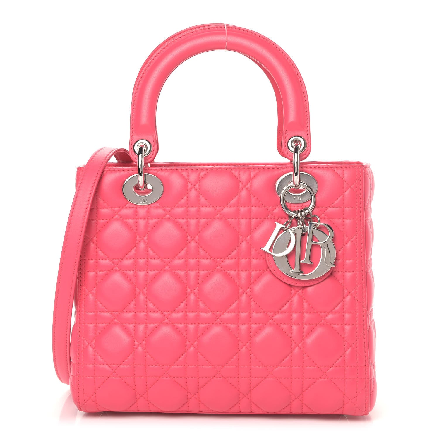 Christian Dior Lambskin Cannage Medium Lady Dior Fuchsia 1 of 9