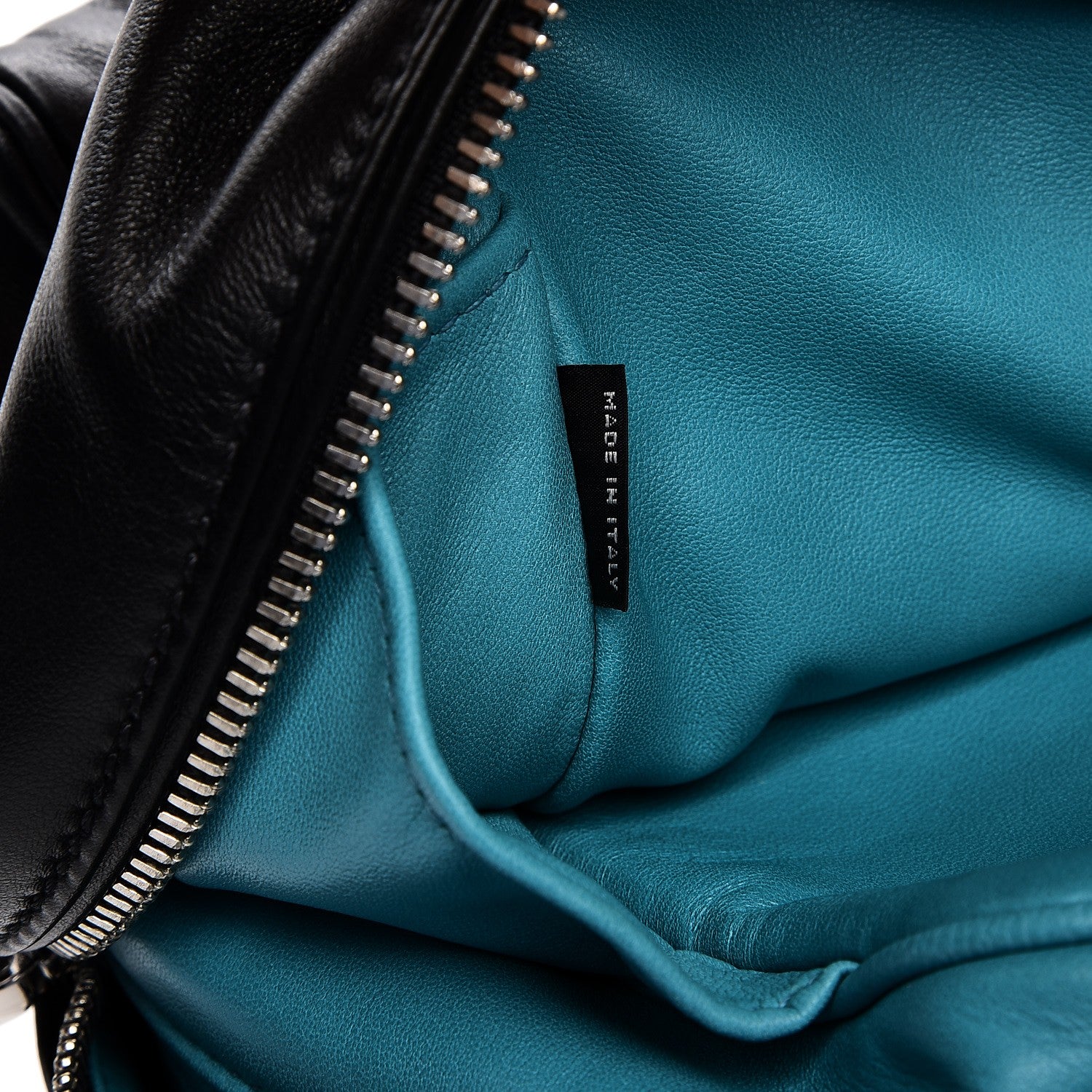 Prada Soft Calf Large Inside Satchel Black Turquoise 6 of 7