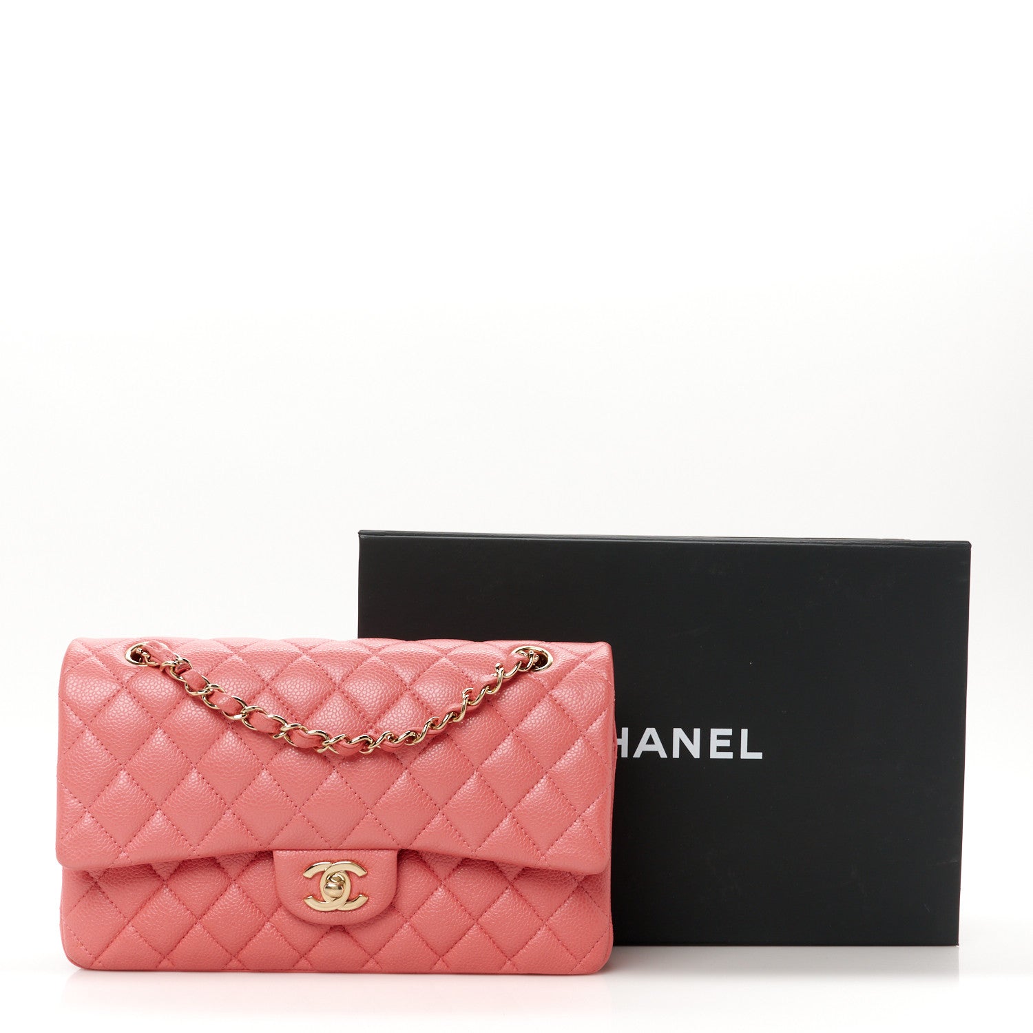 Chanel Metallic Caviar Quilted Medium Double Flap Pink 12 of 12