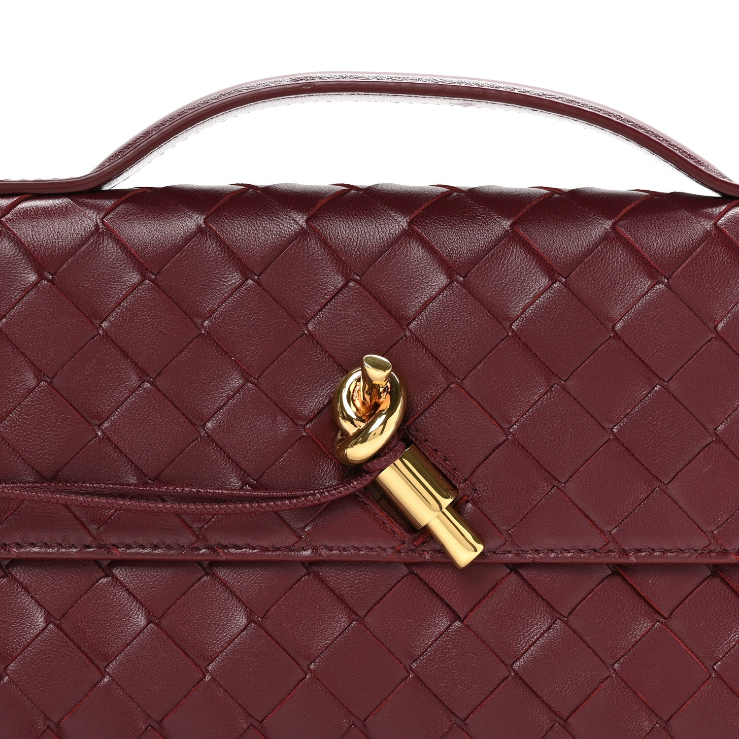 Bottega Veneta Nappa Intrecciato Long Andiamo Top Handle Clutch Barolo 8 of 10