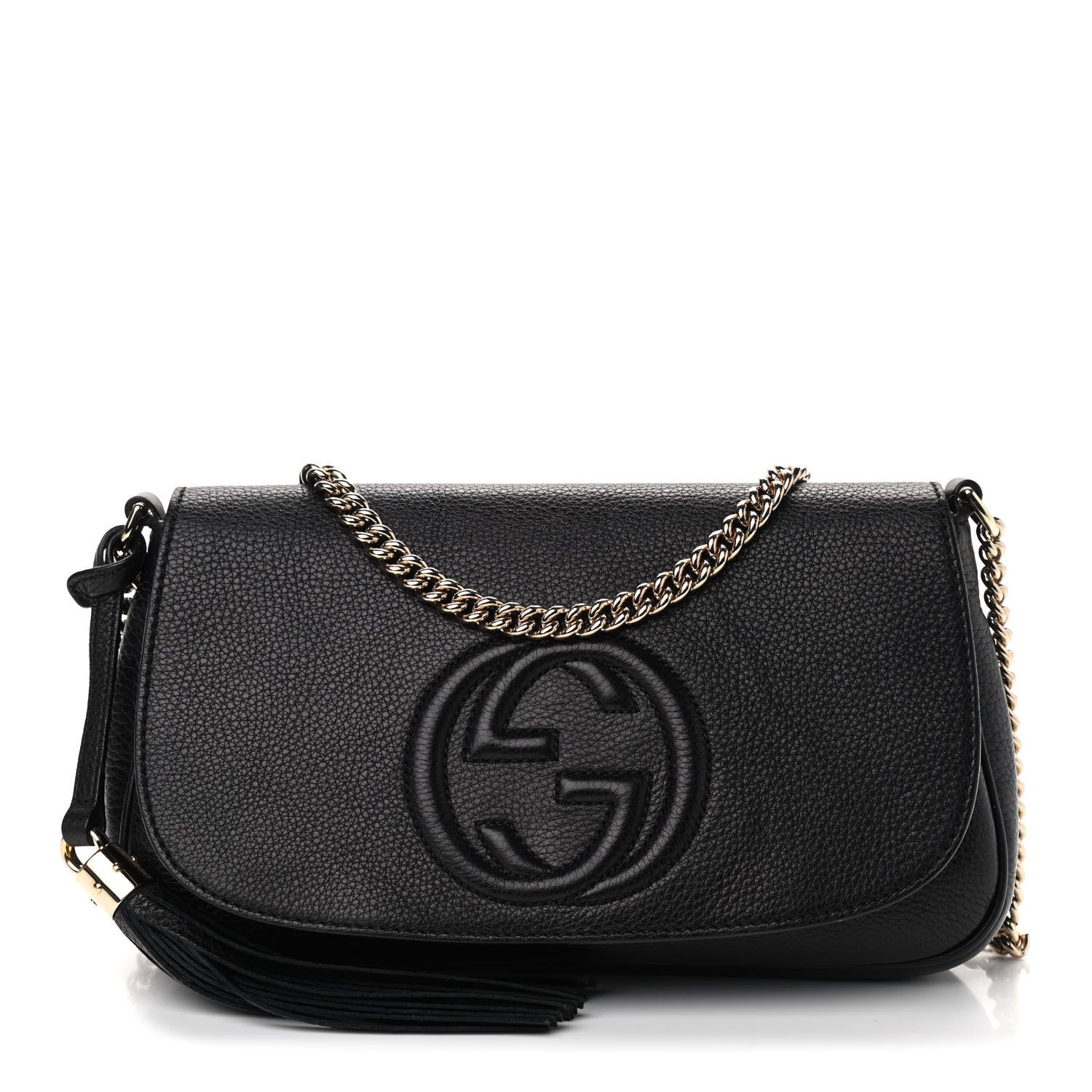 Gucci Pebbled Calfskin Medium Soho Flap Crossbody Black 1 of 10