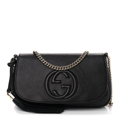 Gucci Pebbled Calfskin Medium Soho Flap Crossbody Black 1 of 10