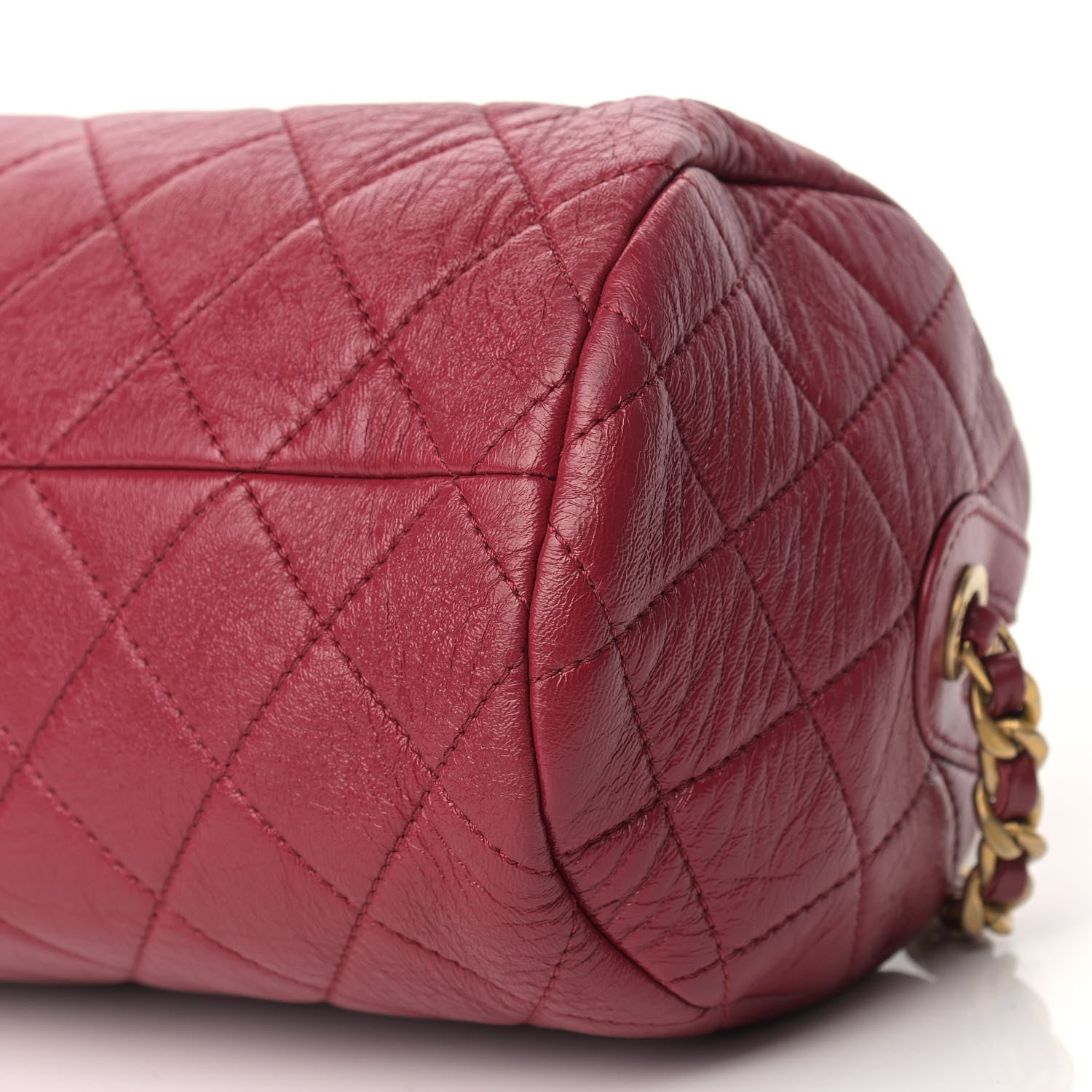 Chanel Shiny Lambskin Quilted Fashion Therapy Bowling Bag Red 10 of 11