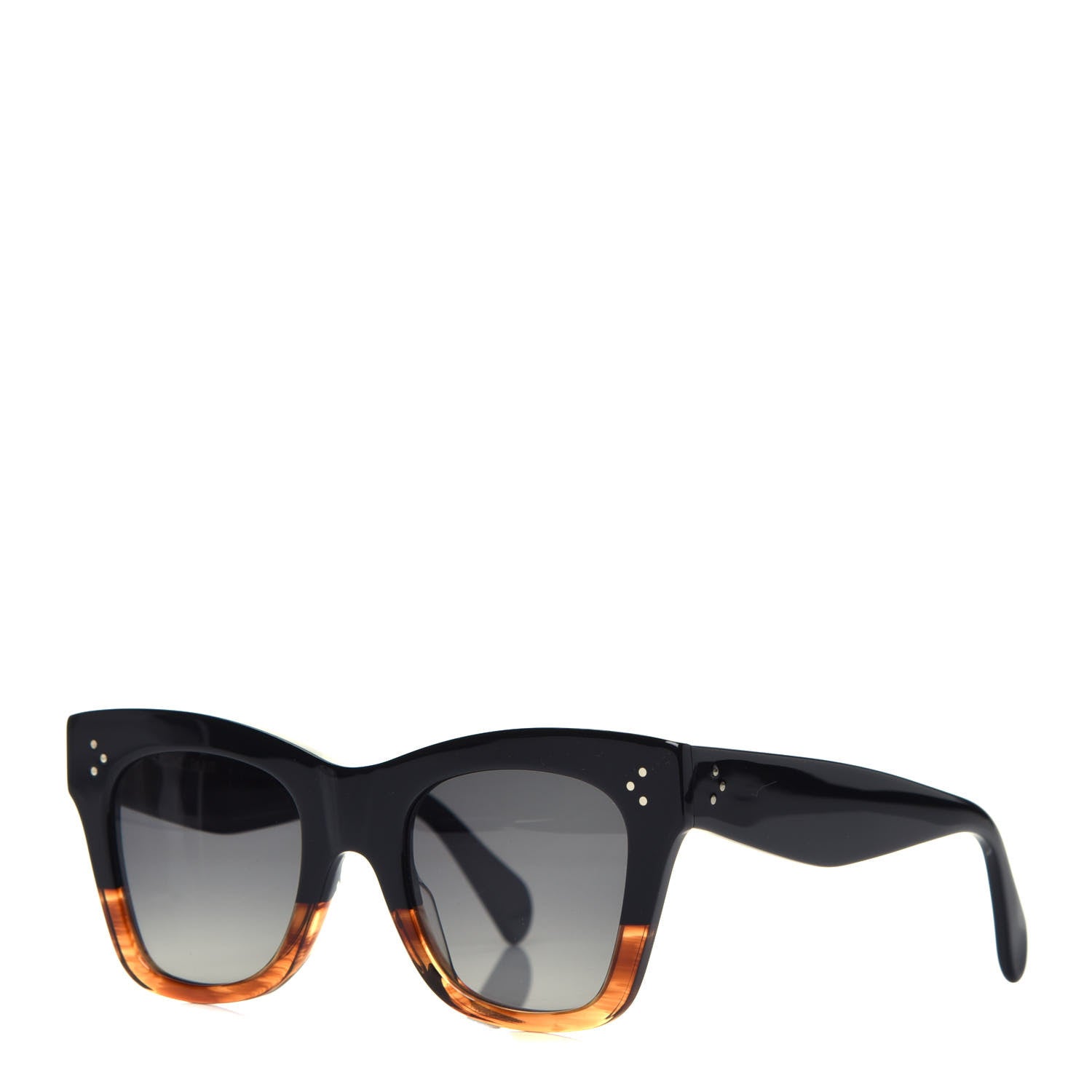 Celine Acetate Polarized Cat Eye Sunglasses CL4004IN Havana Black 1 of 7