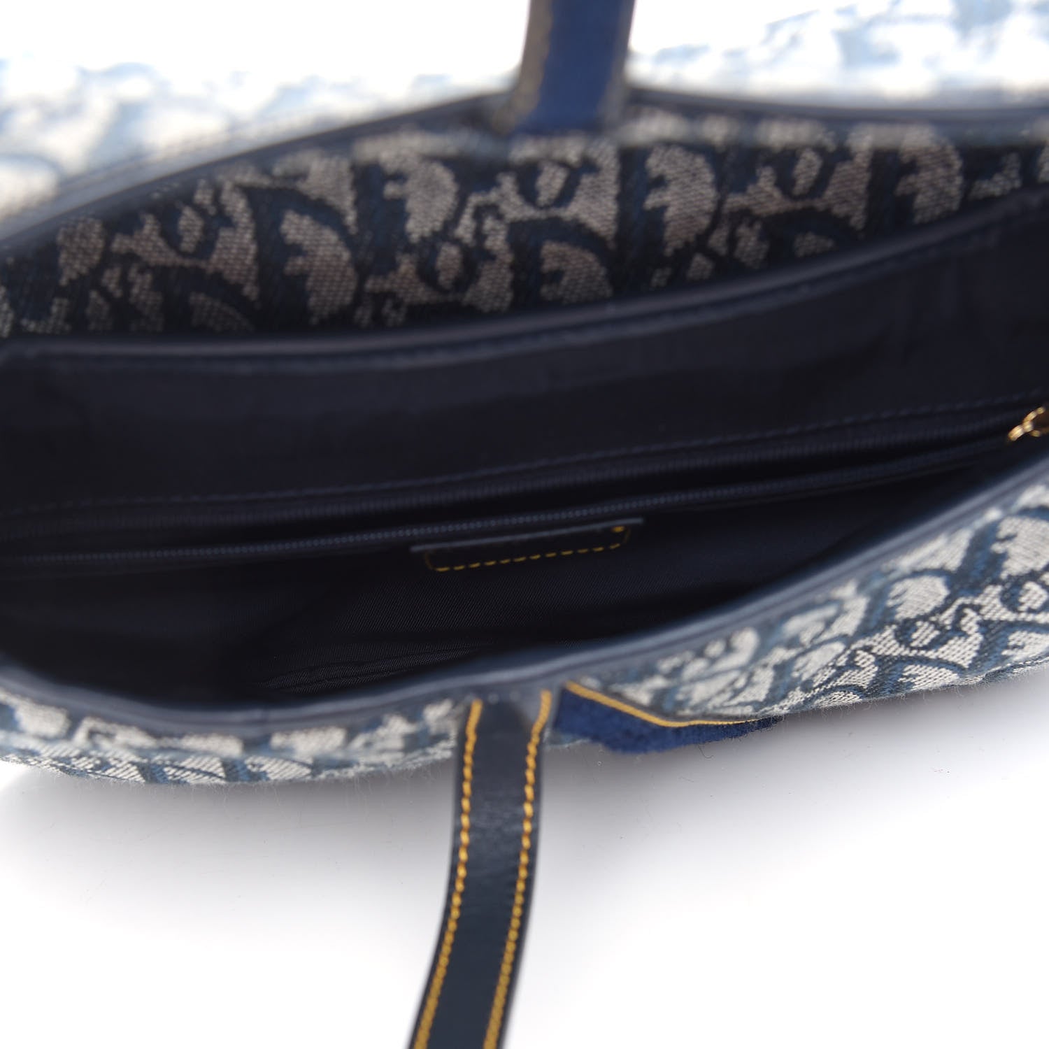 Christian Dior Monogram Double Saddle Bag Navy Blue 5 of 9