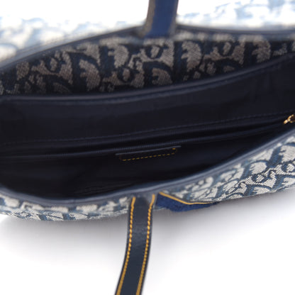 Christian Dior Monogram Double Saddle Bag Navy Blue 5 of 9